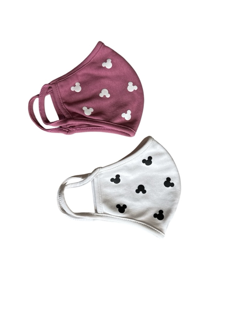 Kids Face Mask Set - Pink & White Mickey Print